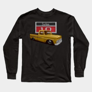 1966 Slammed Gold Chevy C10 Truck Long Sleeve T-Shirt